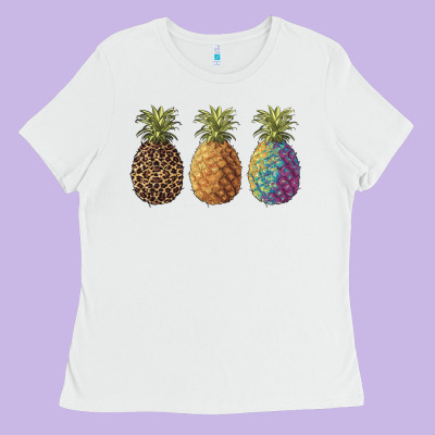 Pineapples Leopard Tie Dye Summer Ladies Tee Designed By Artiststas