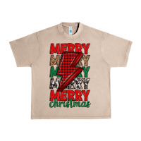 French Oak merry christmas lightning bolt Urban Heavy Tee - MaliasSmallBusiness