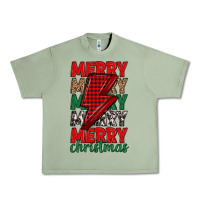 Oil Green merry christmas lightning bolt Urban Heavy Tee - MaliasSmallBusiness