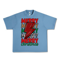 Pebble Blue merry christmas lightning bolt Urban Heavy Tee - MaliasSmallBusiness