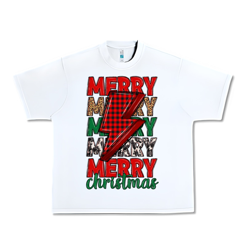 Merry Christmas Lightning Bolt Urban Heavy Tee by MaliasSmallBusiness | Teevron