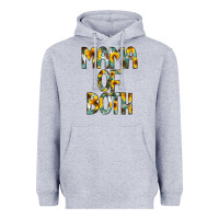 Heather Grey Mama of Both Heavyweight Hoodie - CowCowDesign