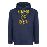 Navy Mama of Both Heavyweight Hoodie - CowCowDesign