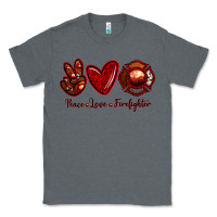 Charcoal Heather Peace Love Firefighter Classic Tee - RanaPortraitStore