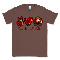 Chestnut Peace Love Firefighter Classic Tee - RanaPortraitStore