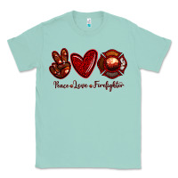 Seafoam Peace Love Firefighter Classic Tee - RanaPortraitStore