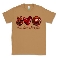 Toasted Coconut Peace Love Firefighter Classic Tee - RanaPortraitStore