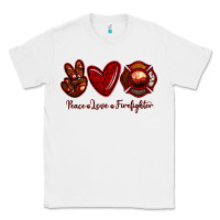 White Peace Love Firefighter Classic Tee - RanaPortraitStore