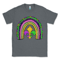 Charcoal Heather mardi gras fleur de lis rainbow Classic Tee - JahusDesignShop