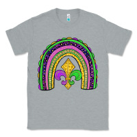 Heather Grey mardi gras fleur de lis rainbow Classic Tee - JahusDesignShop
