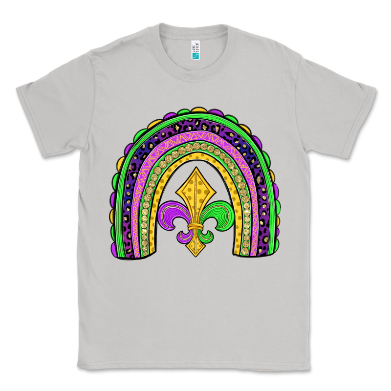 Mardi Gras Fleur De Lis Rainbow Classic Tee by JahusDesignShop | Teevron