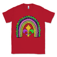 Red mardi gras fleur de lis rainbow Classic Tee - JahusDesignShop