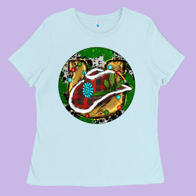 Cowboy Christmas Ladies Tee Designed By Ranaportraitstore