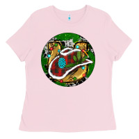 Bubblegum Pink Cowboy Christmas Ladies Tee - RanaPortraitStore