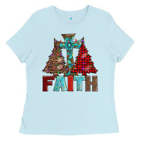 Cross And Christmas Trees Ladies Tee | Teevron