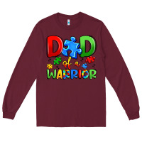 Burgundy dad of a warrior Long Sleeve Tee - Artiststas