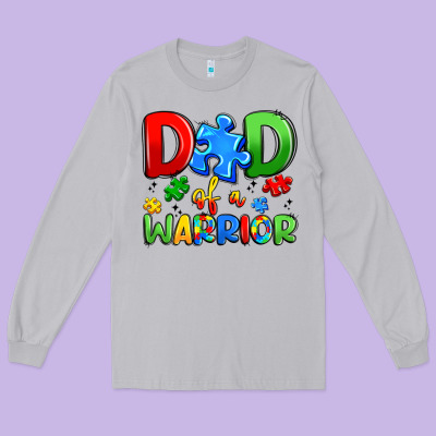 Dad Of A Warrior Long Sleeve Tee Designed By Artiststas
