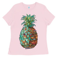 Bubblegum Pink pineapple leopar turquoise serape summer Ladies Tee - Artiststas