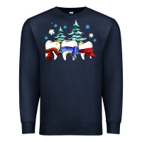 Navy dental christmas tree teeth and winter ado Premium Sweatshirt - OliviaCreatesArt