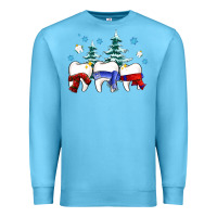 Ocean Blue dental christmas tree teeth and winter ado Premium Sweatshirt - OliviaCreatesArt