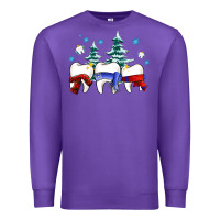 Purple dental christmas tree teeth and winter ado Premium Sweatshirt - OliviaCreatesArt
