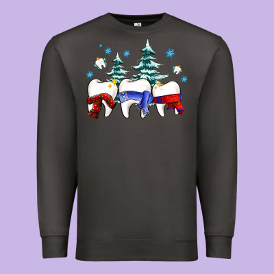 Dental Christmas Tree Teeth And Winter Ado Premium Sweatshirt Designed By Oliviacreatesart