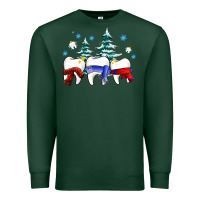 Sports Green dental christmas tree teeth and winter ado Premium Sweatshirt - OliviaCreatesArt