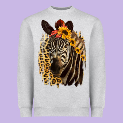 Zebra With Sunflowers Heavyweight Sweatshirt Designed By Bettercallsaul