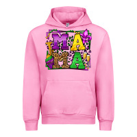 Fuchsia Pink Mardi Gras leopard frame mama Mother's Day Urban Hoodie - LillyAllenDesigns