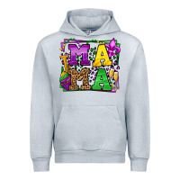 Heather Grey Mardi Gras leopard frame mama Mother's Day Urban Hoodie - LillyAllenDesigns