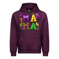 Mauve Wine Mardi Gras leopard frame mama Mother's Day Urban Hoodie - LillyAllenDesigns