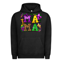 Pigment Black Mardi Gras leopard frame mama Mother's Day Urban Hoodie - LillyAllenDesigns