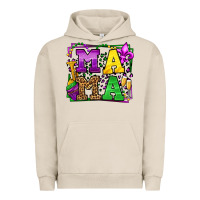 Pigment French Oak Mardi Gras leopard frame mama Mother's Day Urban Hoodie - LillyAllenDesigns