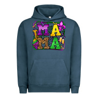 Pigment Midnight Navy Mardi Gras leopard frame mama Mother's Day Urban Hoodie - LillyAllenDesigns