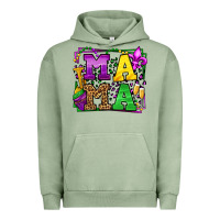 Pigment Oil Green Mardi Gras leopard frame mama Mother's Day Urban Hoodie - LillyAllenDesigns