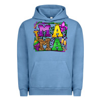 Pigment Pebble Blue Mardi Gras leopard frame mama Mother's Day Urban Hoodie - LillyAllenDesigns