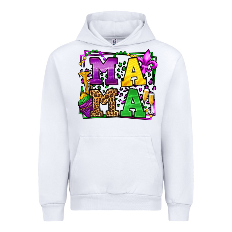 Mardi Gras Leopard Frame Mama Mother's Day Urban Hoodie by LillyAllenDesigns | Teevron