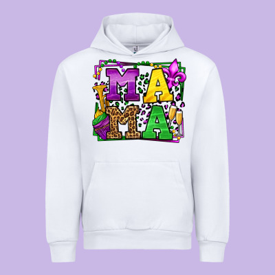 Mardi Gras Leopard Frame Mama Mother's Day Urban Hoodie Designed By Lillyallendesigns