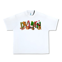 White Personalized Christmas Themed Urban Heavy Tee - NancyCooperArtShop