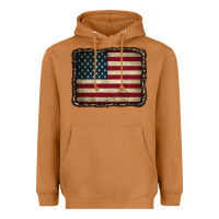 Meerkat American Flag With Leopard Frame Heavyweight Hoodie - CowCowDesign