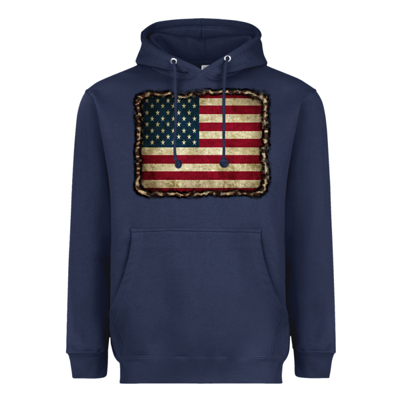 American Flag With Leopard Frame Heavyweight Hoodie by CowCowDesign | Teevron