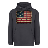 Smoke American Flag With Leopard Frame Heavyweight Hoodie - CowCowDesign