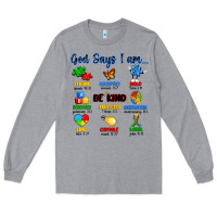 Heather Grey god says i am autism Long Sleeve Tee - Artiststas