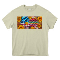 Mossy usa flag and serape with leopard and sunflowers license plate Heavy Core Tee - Artiststas