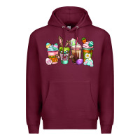 Burgundy Easter coffee cups Easter Day Premium Hoodie - CowGirlArtShop