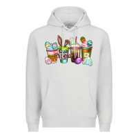 Dove Grey Easter coffee cups Easter Day Premium Hoodie - CowGirlArtShop