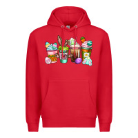 Red Easter coffee cups Easter Day Premium Hoodie - CowGirlArtShop