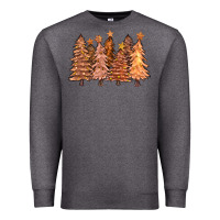 Charcoal Heather melanin christmas trees with lights Premium Sweatshirt - FaDigitalArtStudio