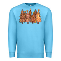 Ocean Blue melanin christmas trees with lights Premium Sweatshirt - FaDigitalArtStudio