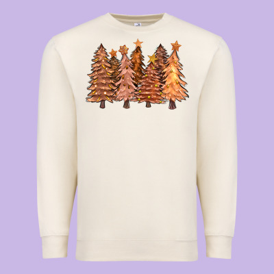 Melanin Christmas Trees With Lights Premium Sweatshirt Designed By Fadigitalartstudio
